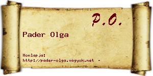 Pader Olga névjegykártya